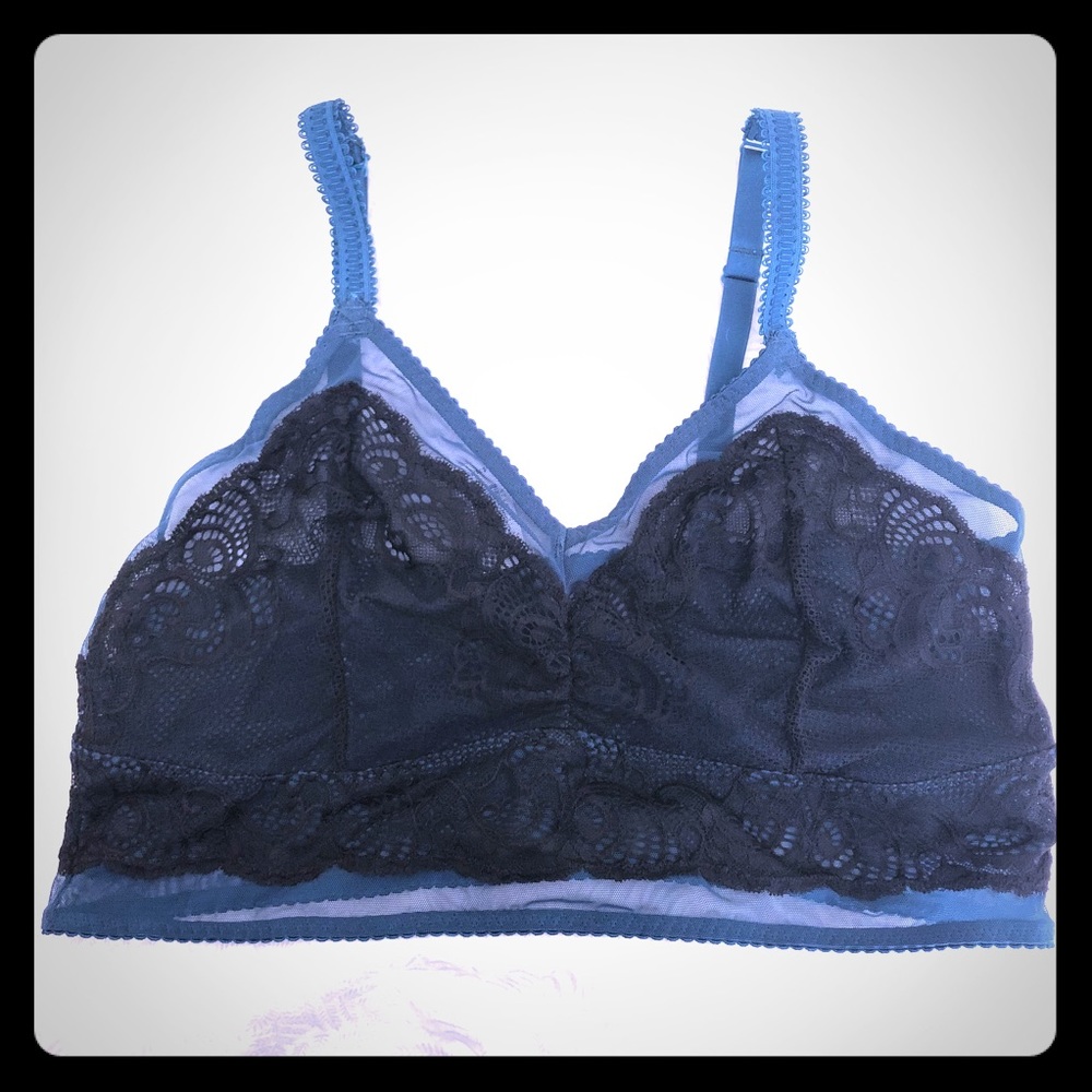 Torrid Black &Teal Lace Bralette XL